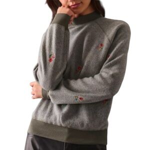 t.la Anthropologie Women’s Gray Floral Terry Sweatshirt Size XS